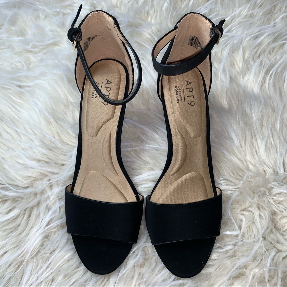 NWT NIB Apt. 9 Mariana Black Memory Foam Heels - Picture 5 of 7